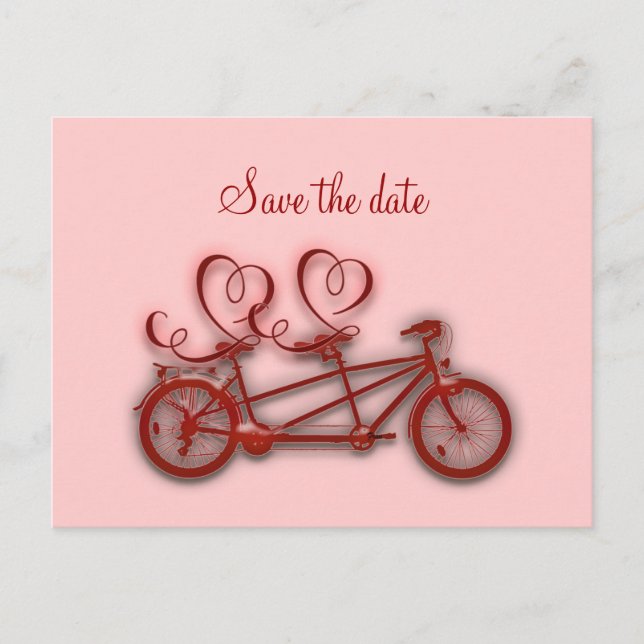 Tandem-Liebe Ankündigungspostkarte (Vorderseite)