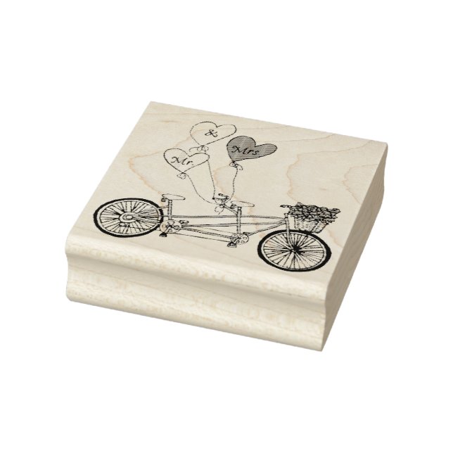 Tandem-Liebe-Fahrrad-Briefmarke Gummistempel (Stempel)