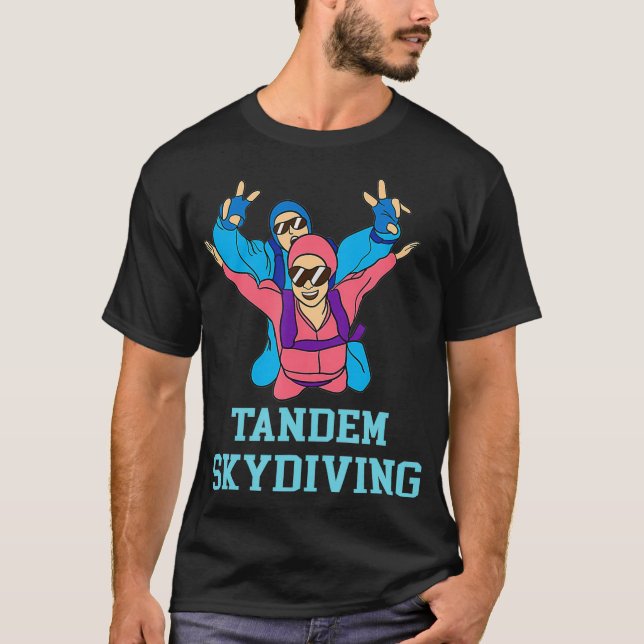 Tandem Skydiving Duo Fallschirmbildungs-Geschenk-I T-Shirt (Vorderseite)