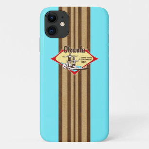 Tandem-Surfen Hawaiian-Faux-Holz-Aqua-Surfboard Case-Mate iPhone Hülle