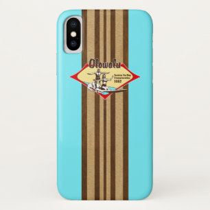 Tandem Surfen Hawaiische Imitate Wood Aqua Surfboa Case-Mate iPhone Hülle