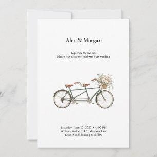 Tandem-Zusammen-Tandem-Fahrrad-Hochzeitseinladung Einladung