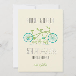 Tandemfahrrad/Fahrrad modernes Wedding Save the Save The Date