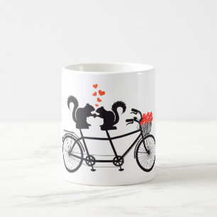 Tandemfahrrad mit Eichhörnchen Kaffeetasse