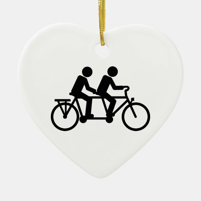 Tandemfahrradfahrrad Keramik Ornament (Vorne)