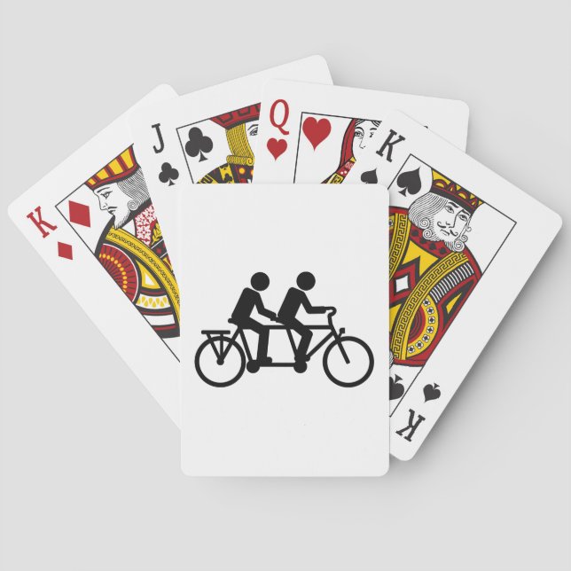 Tandemfahrradfahrrad Spielkarten (Rückseite)