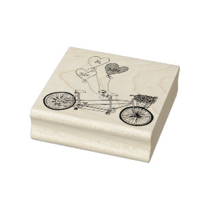 TandemLiebefahrrad-Briefmarke Gummistempel