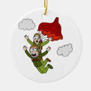TandemSkydiving vektorCartoon Keramikornament