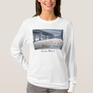Taneycomer See Foggy Winterfischen Langschläfchen T-Shirt