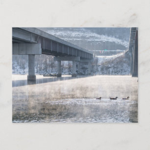 Taneycomo Foggy Winter Angeln Postkarte