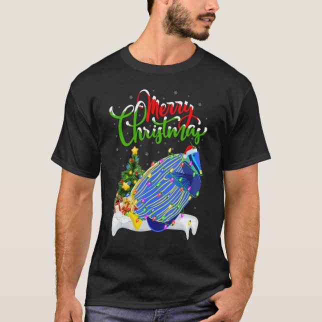 Tang Fish Xmas Dekorationen Tang Fisch Weihnachten T-Shirt (Vorderseite)