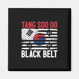 Tang Soo Do Black Belt Karate Kämpfer Koreanischer Magnet