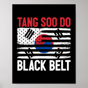 Tang Soo Do Black Belt Karate Kämpfer Koreanischer Poster