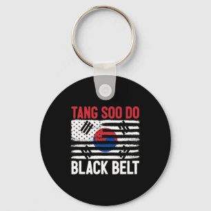 Tang Soo Do Black Belt Karate Kämpfer Koreanischer Schlüsselanhänger