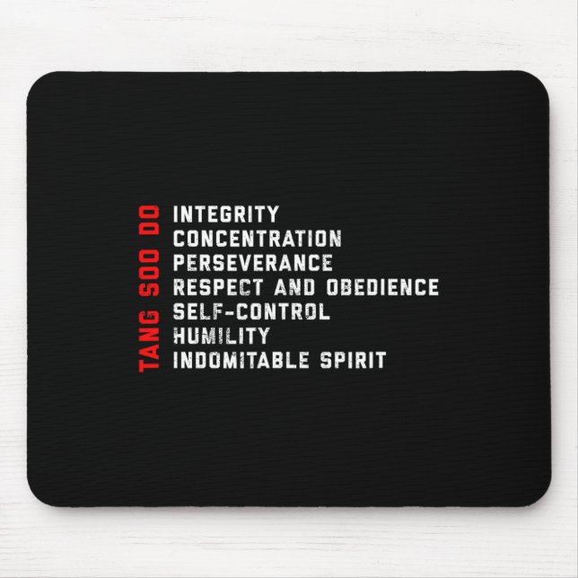 Tang Soo Do Martial Arts 7 Tenets Mousepad (Vorne)