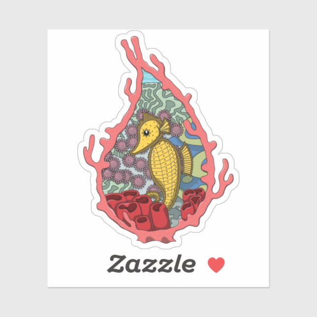 Tanga das Seepferd Contour Sticker (Blatt)