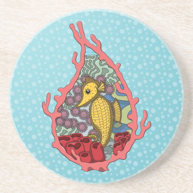 Tanga das Seepferd Sandstone Untersetzer (Vorne)