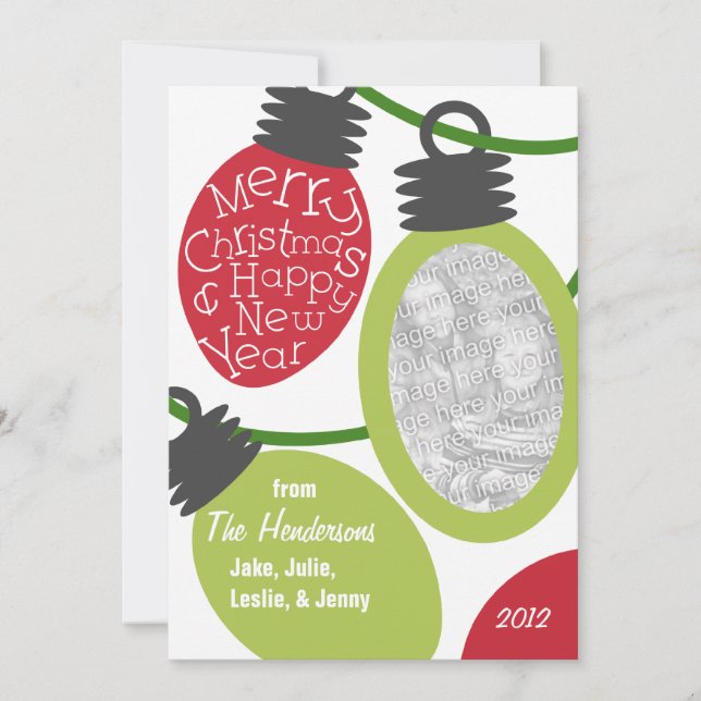 Tangellampen Foto Weihnachtskarte Feiertagskarte (Vorderseite)