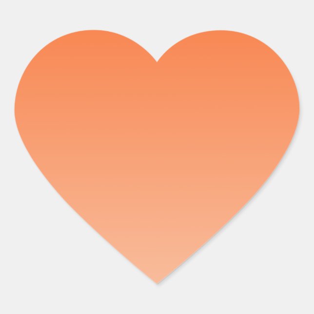 Tangelo bis Apricot Horizontal Gradient Herz-Aufkleber (Vorderseite)