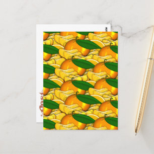 Tangerine ein Sommer-Muster Postkarte