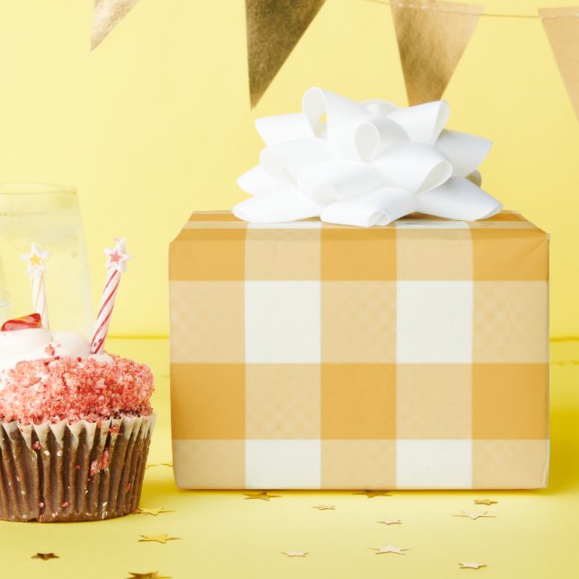 Tangerine Gingham - Wrapping Paper Geschenkpapier (Geburtstagsparty)