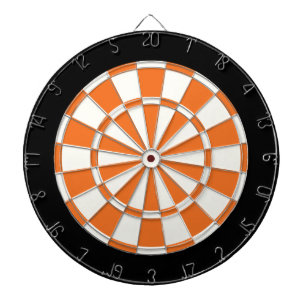 Tangerine Orange Schwarz und Weiß Dartscheibe