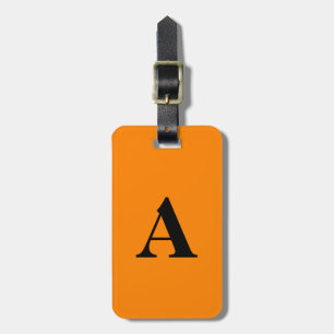 Tangerine Orange Schwarze Monogramme Geschenk Part Gepäckanhänger