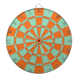 Tangerine Orange und Mintgrün Farbe Dartscheibe