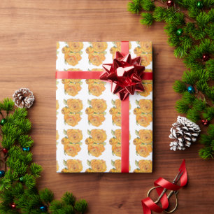 Tangerine-Rosen-Geschenkpapierrolle Geschenkpapier