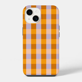 Tangerine- und Lavendel-Gingham-Karo iPhone 14 Hülle