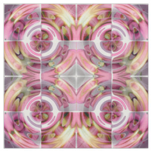Tangerine und Rose abstrakte Collage Stoff