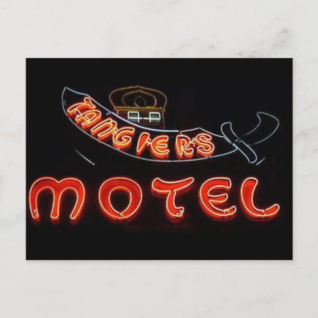 Tanger's Motel Vintag Chicago Neon Post Card Postkarte (Vorderseite)