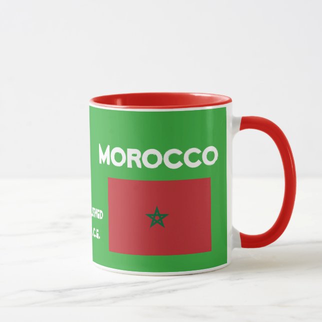 Tangier Marokko Flagge Maßgeschneiderte Tasse (Rechts)