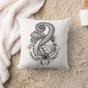 Tangle Art: Florales Motiv - Kissen