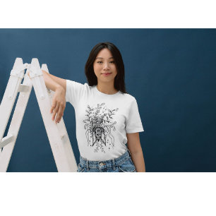 Tangle Blume gezeichnet -  T-Shirt