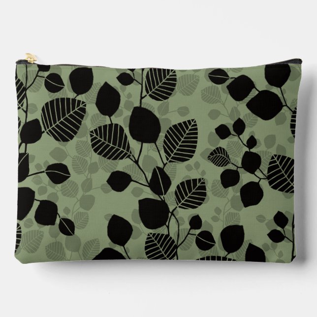 Tangled Canopy of Leaves XL black foliage Zubehörtasche (Vorderseite)