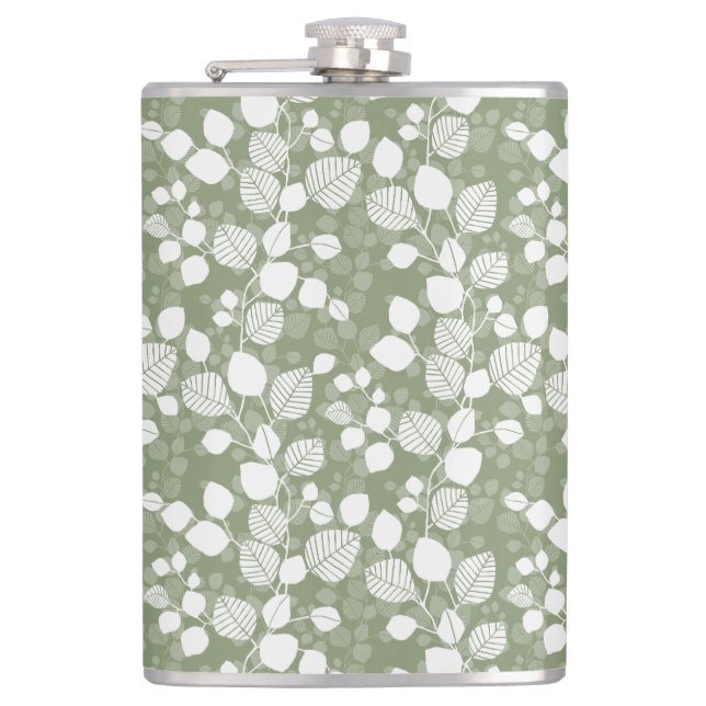 Tangled Canopy of Leaves XL whisper grey foliage Flachmann (Vorderseite)