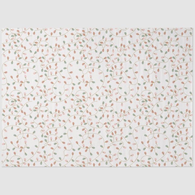 Tangled farbige Weihnachtslicht Weiße Weihnachten Seidenpapier (Vorderseite)