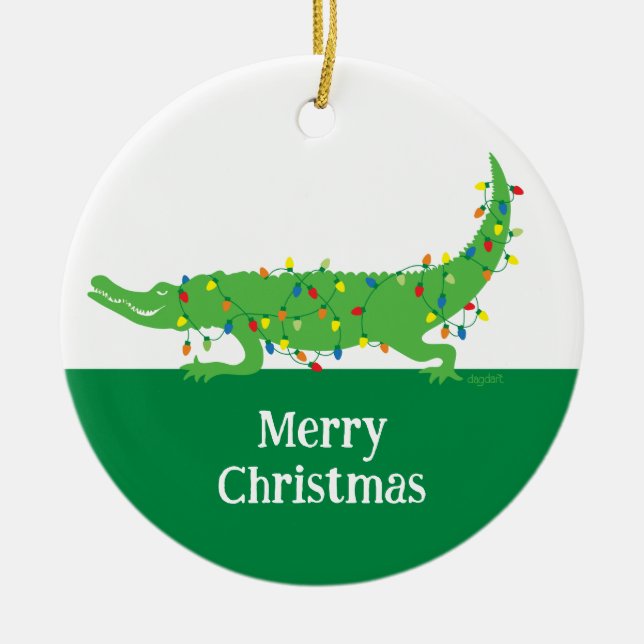 Tangled Lights Gator Ornament (Vorne)