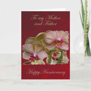 Tangled Orchids Eltern-Jubiläumskarte Karte