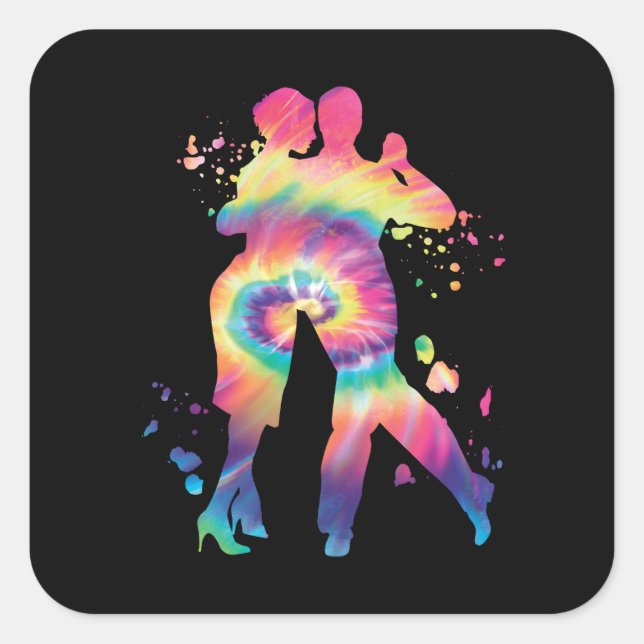 Tango Argentino Tancing Milonga Vals Quadratischer Aufkleber (Vorderseite)