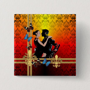 Tango auf Damast Button