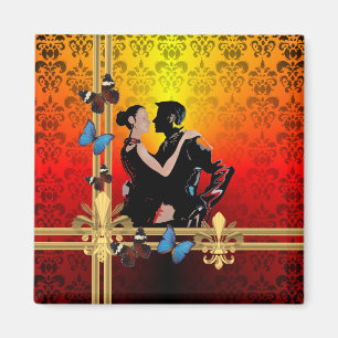 Tango auf Damast Magnet
