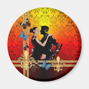 Tango auf Damast Magnet