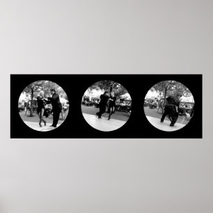 Tango auf der Plaza in Buenos Aires - Schwarz & We Poster