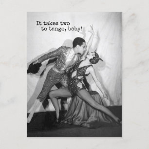 Tango braucht zwei Vintage-Tänzer Postkarte