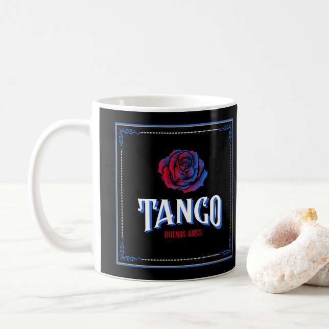 Tango Buenos Aires Fileteado Porteño Kaffeetasse (Mit Donut)