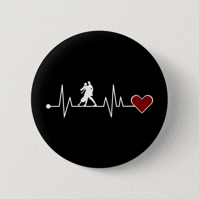 Tango Dance Couple Dancing Heartbeat-Geschenk Button (Vorderseite)