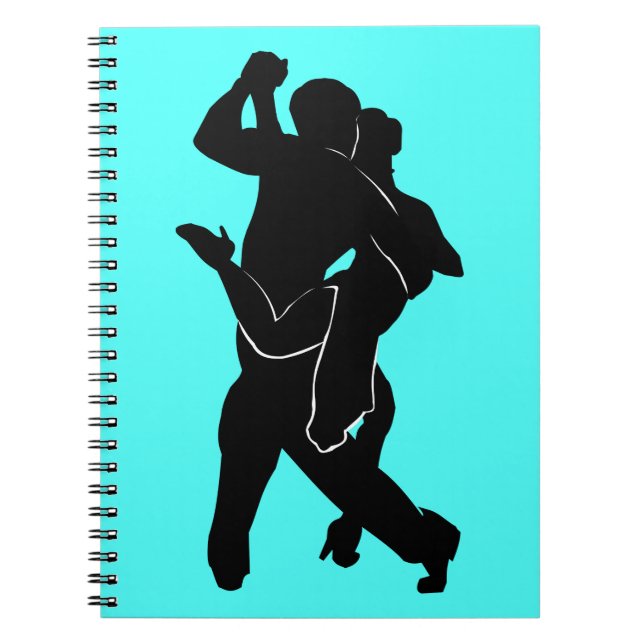 Tango Dancers Aquamarines Notebook Notizblock (Vorderseite)