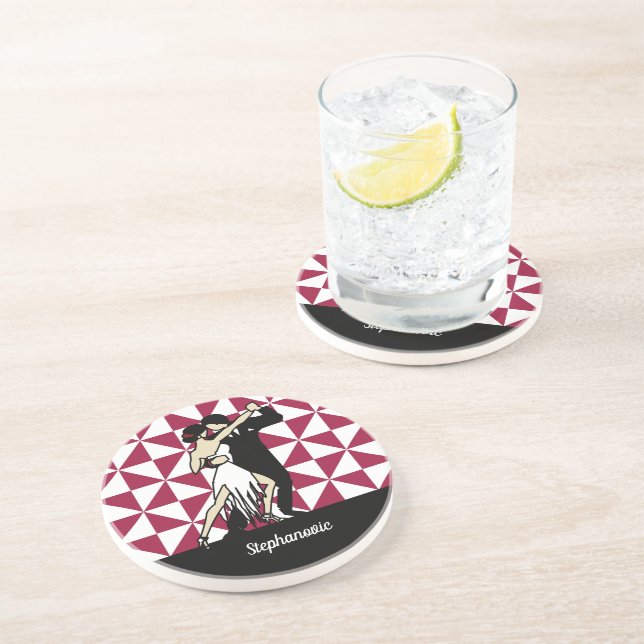 Tango Dancers Getränkeuntersetzer (Seite)